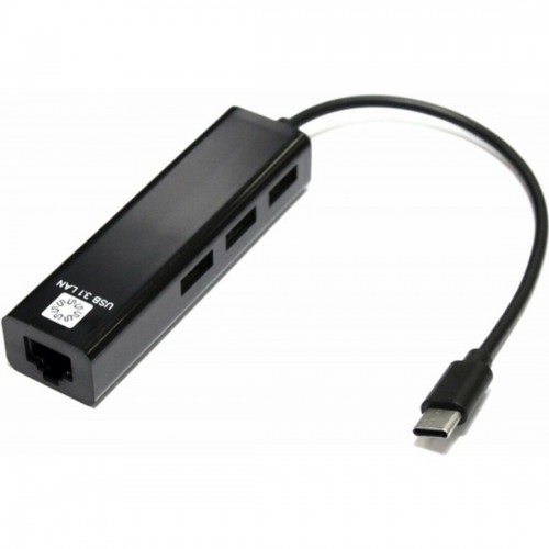 Адаптер 5bites UA3C-45-09BK USB3.1 / 3*USB2.0 / RJ45 100MB (черный) 