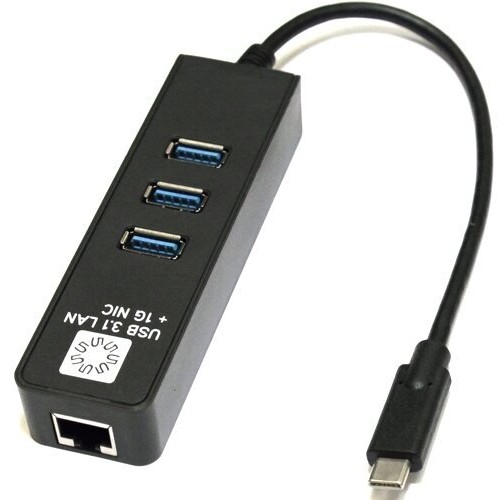 Адаптер 5bites UA3C-45-10BK USB3.1 / 3*USB3.0 / RJ45 1G (черный) 