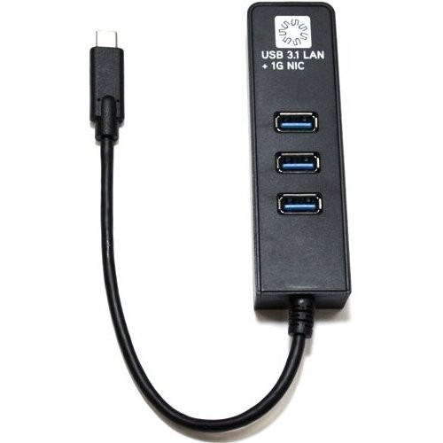 Адаптер 5bites UA3C-45-10BK USB3.1 / 3*USB3.0 / RJ45 1G (черный) 1