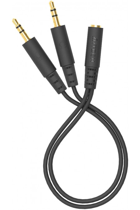 Адаптер A4Tech AD-4P (Jack 3.5 (f) - 2xJack 3.5 (m)) 0.2 м (черный) 1