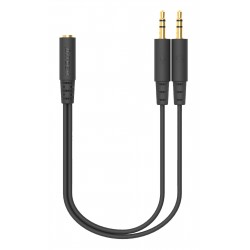 Адаптер A4Tech AD-4P (Jack 3.5 (f) - 2xJack 3.5 (m)) 0.2 м (черный)