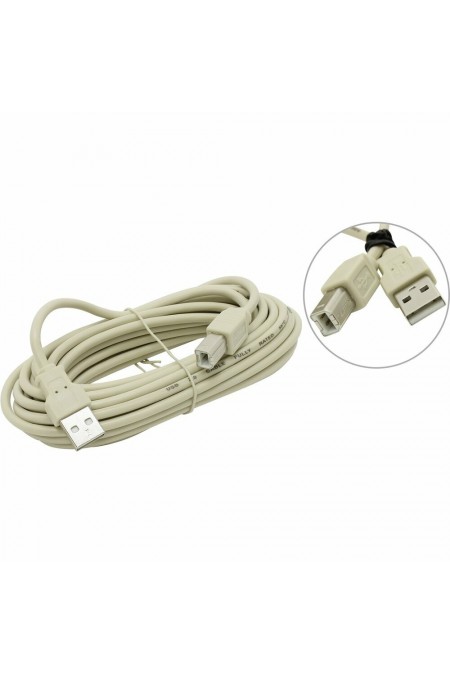 Кабель 5bites UC5010-050C USB2.0 AM/BM 5 м (серый) 3