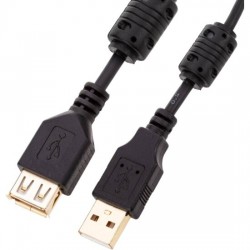 Кабель 5bites UC5011-018A USB2.0 AM/AF 1.8 м (черный)