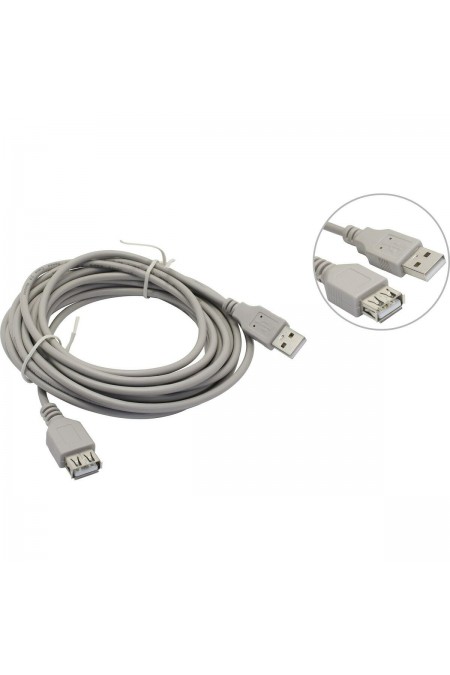 Кабель 5bites UC5011-050C USB2.0 AM/AF 5 м (серый) 