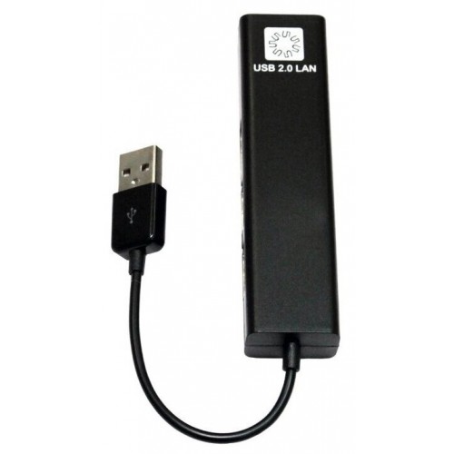 Адаптер 5bites UA2-45-06BK USB2.0 / 3*USB2.0 / RJ45 100MB (черный) 
