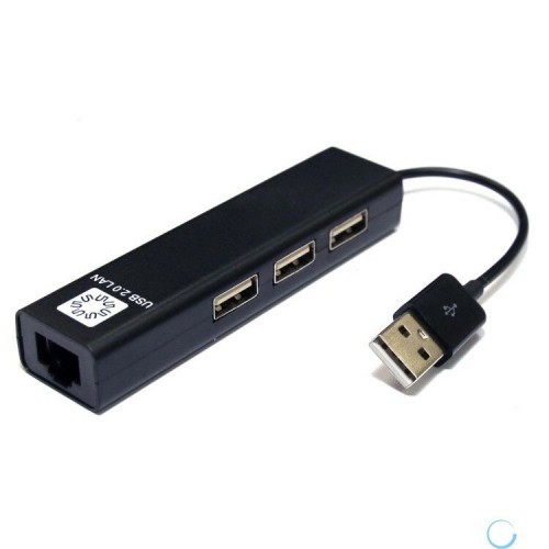 Адаптер 5bites UA2-45-06BK USB2.0 / 3*USB2.0 / RJ45 100MB (черный) 2