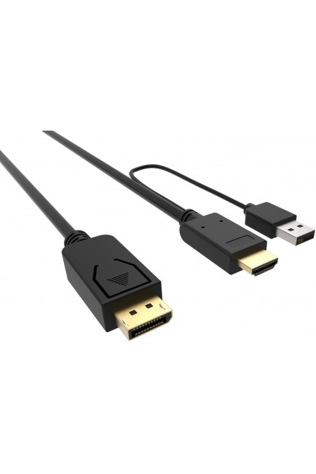 Кабель Buro HDMI-DP-2M HDMI (m)/DisplayPort (m) 2 м (черный) 