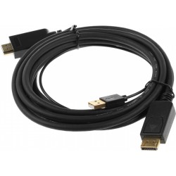Кабель Buro HDMI-DP-3M HDMI (m)/DisplayPort (m) 3 м (черный)