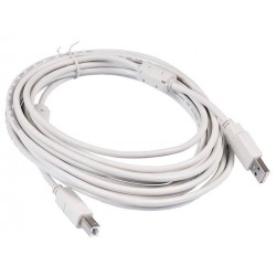 Кабель Buro USB2.0-AM/BM-5M-MG USB A(m) USB B(m) 5 м (белый)