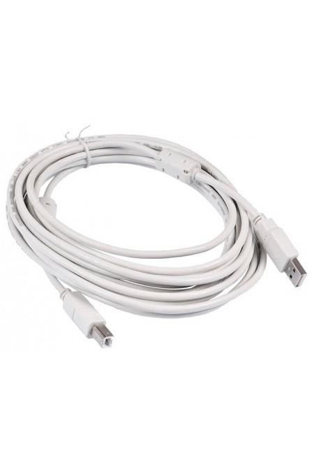 Кабель Buro USB2.0-AM/BM-5M-MG USB A(m) USB B(m) 5 м (белый) 