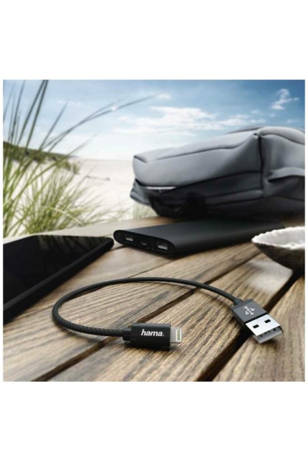 Кабель Hama 00178280 Lightning (m) USB 2.0 (m) 0.2 м (черный) 1