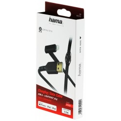 Кабель Hama 00187212 Lightning (m) угловой USB 2.0 (m) 1.5 м (черный)