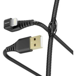 Кабель Hama 00187221 Lightning (m) угловой USB 2.0 (m) 1.5 м (черный)