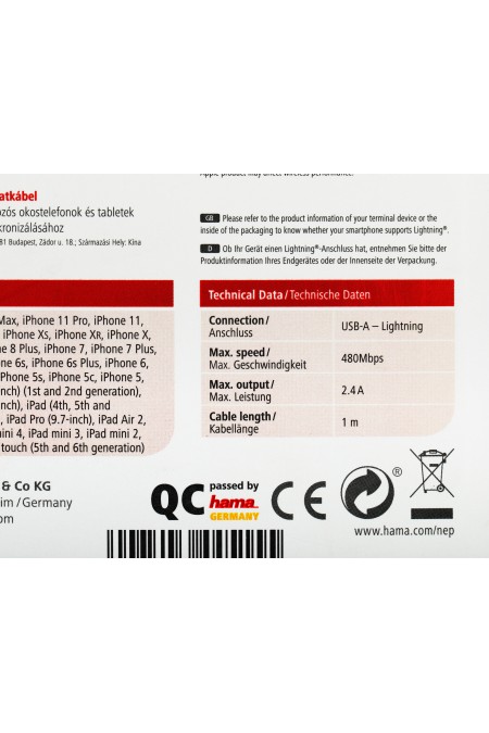 Кабель Hama 00187232 Lightning USB A(m) 1 м (синий) 4