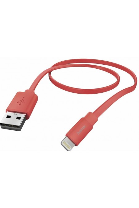 Кабель Hama Flat 00173645 Lightning (m) USB A(m) 1.2 м (розовый) 6