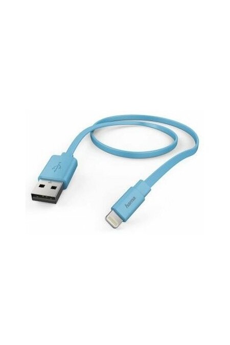 Кабель Hama Flat 00173646 Lightning (m) USB A(m) 1.2 м (синий) 