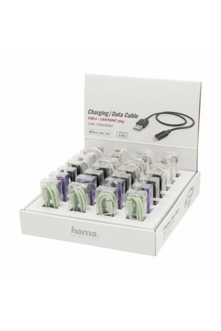 Кабель Hama H-187244 00187244 USB A(m) Lightning (m) 0.75 м (ассорти) 