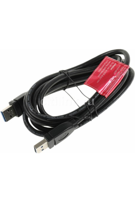Кабель Hama H-54500 USB 3.0 A-A (m-m) 1.8 м (черный) 3