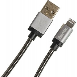 Кабель Hama Metal 00173626 Lightning (m) USB A (m) 1.5м (черный)