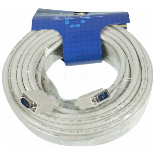 Кабель Ningbo CAB016S-20m VGA (m) VGA (m) 20 м (серый) 