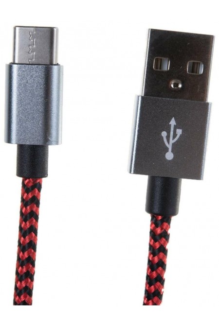 Кабель Perfeo U4901 USB2.0 A вилка - USB Type-C вилка 1 м (черный/красный) 2