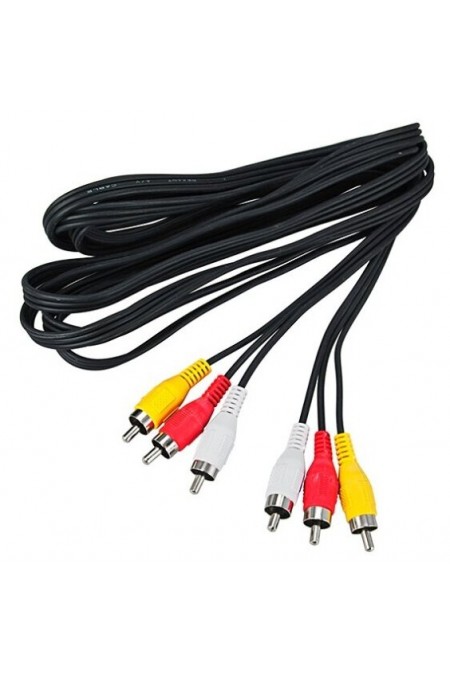 Кабель REXANT 17-0207 3 RCA - 3 RCA 10 м (черный) 