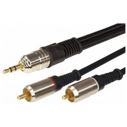 Кабель REXANT 17-4222 Стерео 3.5 мм - 2 RCA 1.5 м (черный)
