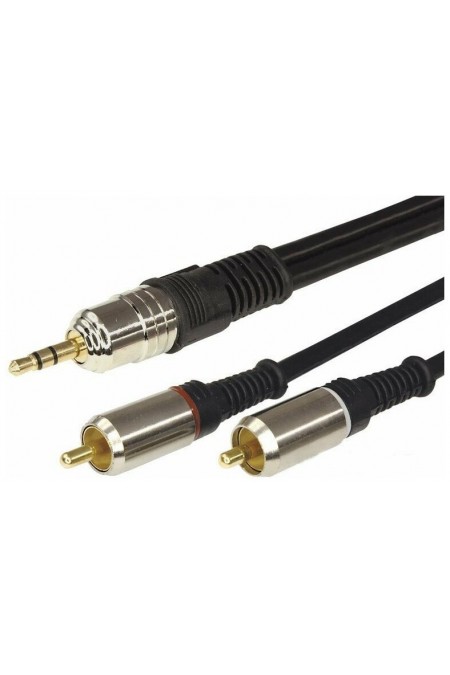Кабель REXANT 17-4225 Стерео 3.5 мм - 2 RCA 5 м (черный) 