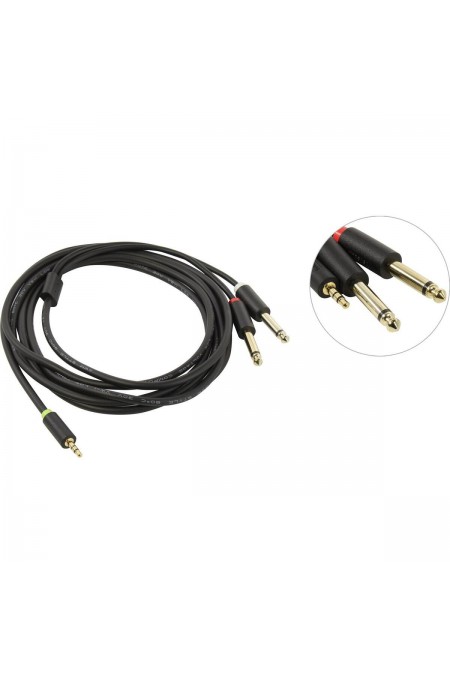 Кабель Telecom TAV6168-3M 3.5ST(M)/2X6.35 ST(M) 3 м (черный) 