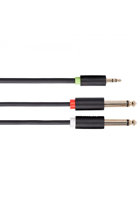 Кабель Telecom TAV6168-3M 3.5ST(M)/2X6.35 ST(M) 3 м (черный) 6