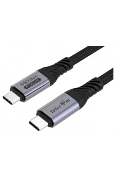 Кабель Telecom TUS855-1.2M USB4 TypeCM/CM 16K@60Hz 80Gbps PD 240W медь 1.2 м (черный) 