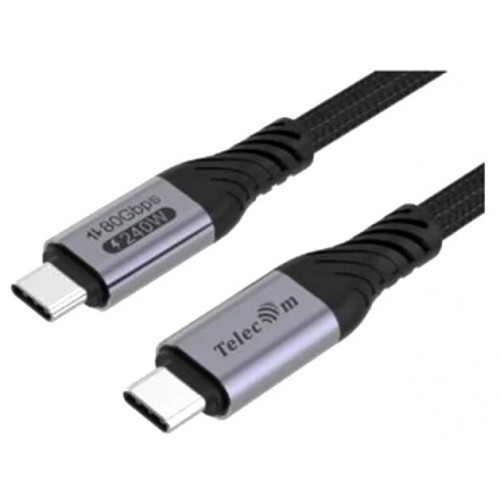 Кабель Telecom TUS855-1.2M USB4 TypeCM/CM 16K@60Hz 80Gbps PD 240W медь 1.2 м (черный) 