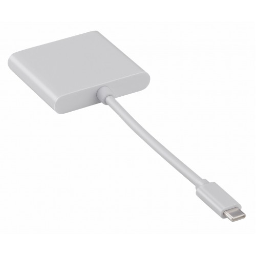 Переходник Buro BHP RET TPC-HDM USB Type-C (m) HDMI (f) USB 3.0 A(f) USB Type-C (f) (белый) 3