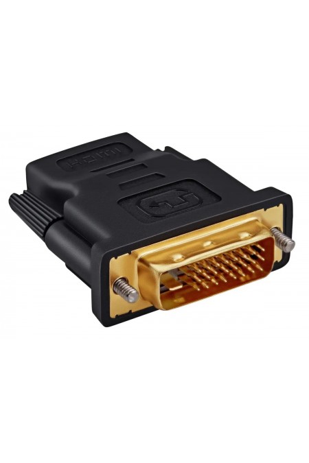 Переходник Buro HDMI-19FDVID-M_ADPT HDMI-19M(F) - DVI-D(M) (черный/золотой) 