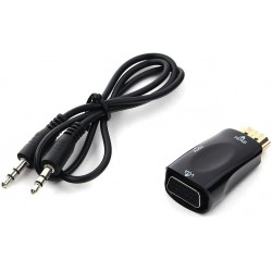 Переходник Cablexpert A-HDMI-VGA-02 19M/15F Jack3.5 аудиовыход (черный)