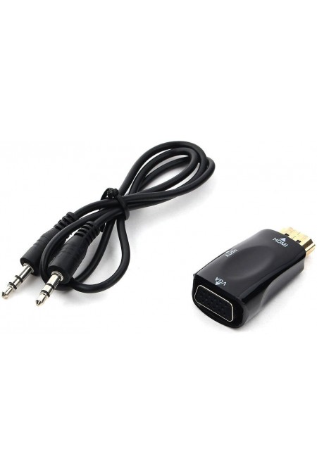 Переходник Cablexpert A-HDMI-VGA-02 19M/15F Jack3.5 аудиовыход (черный) 