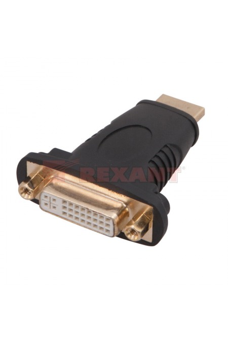 Переходник REXANT 17-6807 HDMI - гнездо DVI-I (черный) 
