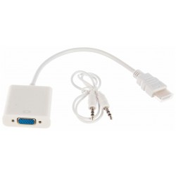 Переходник REXANT 17-6936 HDMI - гнездо VGA провод + шнур стерео 3.5мм (белый)