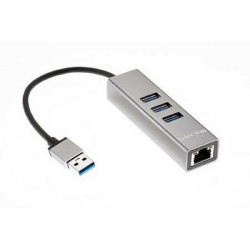 Переходник Telecom TA311U USB 3.0 - RJ-45 1000Mbps +3 USB3.0 Aluminum Shell 0.2 м (серый)