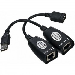 Переходник Telecom TU824 USB-AMAF/RJ45 (черный)