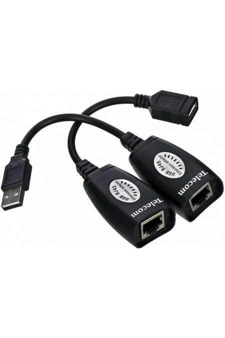 Переходник Telecom TU824 USB-AMAF/RJ45 (черный) 