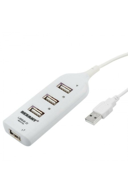 Разветвитель REXANT 18-4105-1 USB 2.0 на 4 порта (белый) 
