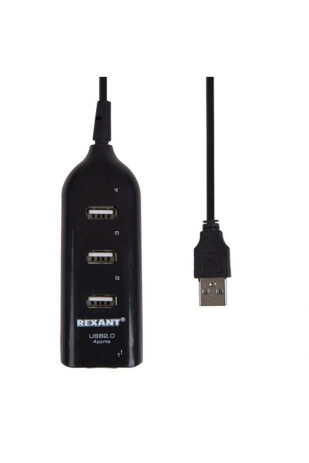 Разветвитель REXANT 18-4105 USB 2.0 на 4 порта (черный) 1