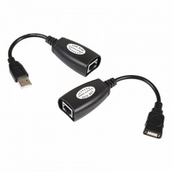 USB удлинитель по витой паре (8p8c) REXANT 18-1176 (черный)