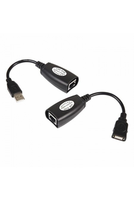 USB удлинитель по витой паре (8p8c) REXANT 18-1176 (черный) 