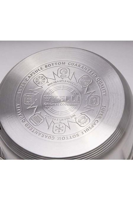 Ковш Kelli KL-4727-16 1.9 л (золотой/серебристый) 1