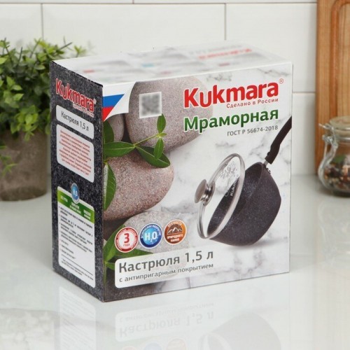 Ковш Kukmara Мраморная кмт0156а 1.5 л (темный мрамор) 8