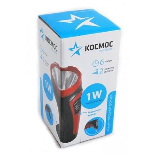 Фонарь КОСМОС 101WLED черный/красный 1