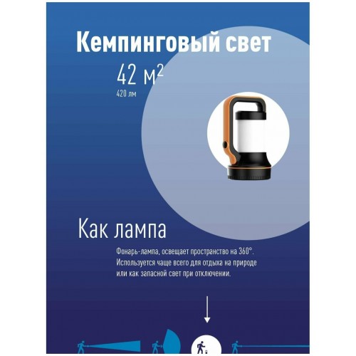 Фонарь КОСМОС 2007W черный/желтый 7