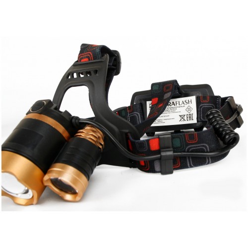 Фонарь налобный Ultraflash E1333 черный/золотой 5